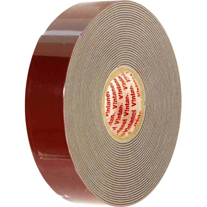 Клейкая лента двусторонняя акриловая 8049 Vintanet, цвет серый, 20 мм х 5 м