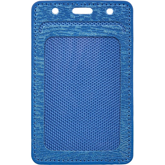 Бейдж Promega office вертик. 54х90, синий металлик, PU, Т-814V