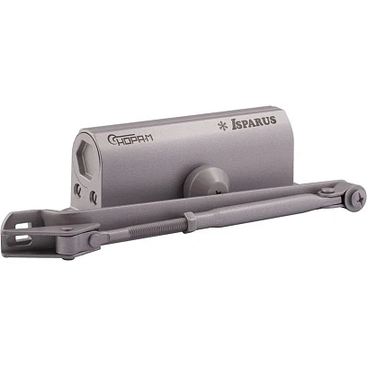 Доводчик дверной Isparus 420 (от 40 до 90 кг) (серый)