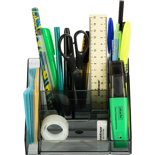 Подставка-органайзер для канц.мелочей Attache Каскад 9 отд.тон.Серый/черый