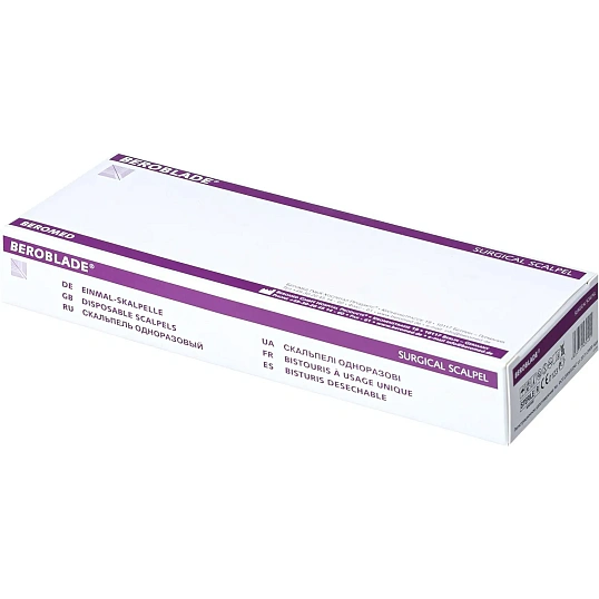 Скальпель стер, лезв.из в/угл.ст. р-20 Beroblade 10шт/уп