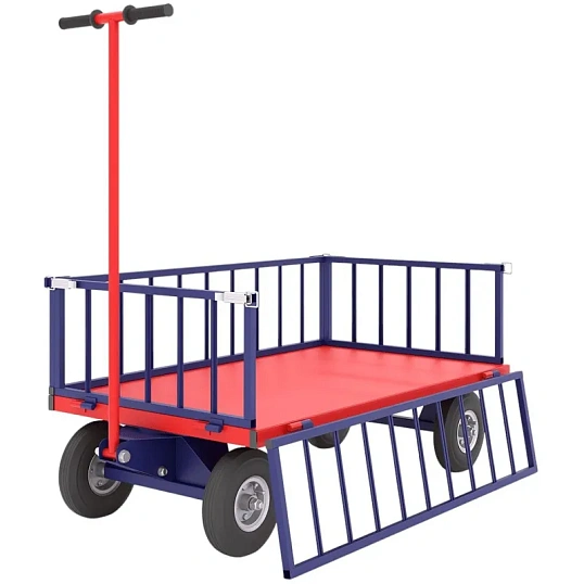 Тележка плат усил с поворот осью ТПОБ 5 Т колеса пневмо D250мм RUSKLAD