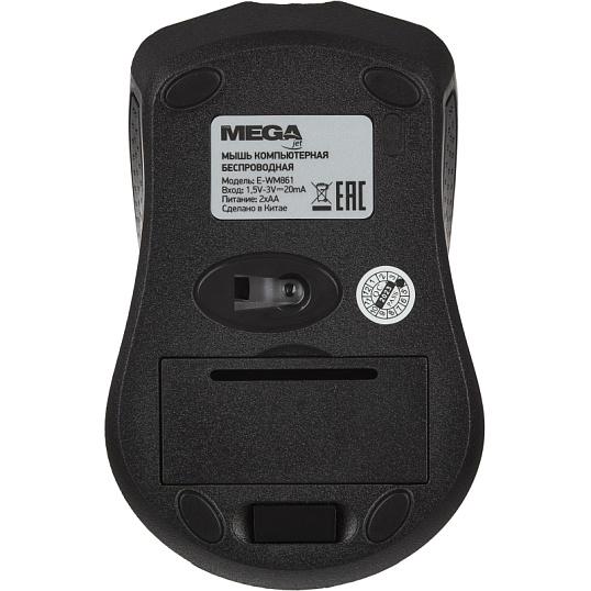 Мышь компьютерная черная, 1200DPi, 2.4Ггц, 105x65x40мм BT-JWM-006/E-WM861