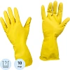 Перчатки латексные резиновые желтые р-р М ЭКОНОМ (10 пар/уп)