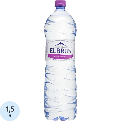 Вода минеральная Эльбрус природная столовая питьевая негаз, пэт 1,5л
