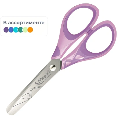 Ножницы Maped ESSENTIALS SOFT PASTEL 130мм,прорезин.симм.руч,ассорт,464411