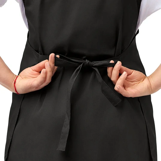 Фартук сарафан Маркет Профи с пилоткой всеразмерный цв. чер/сер