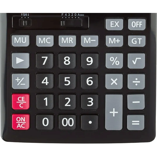 Калькулятор настольный ПОЛНОРАЗМЕРНЫЙ Attache AF-445B,12р,дв.пит,черный