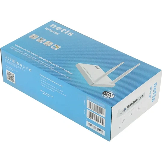 Маршрутизатор Netis WF2419E N300, до 300 Мбит/с, 802.11n, белый