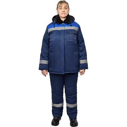 Куртка рабочая зимняя жен з32-КУ син/вас смес 40-42/158-164 (Арсенал-СП)