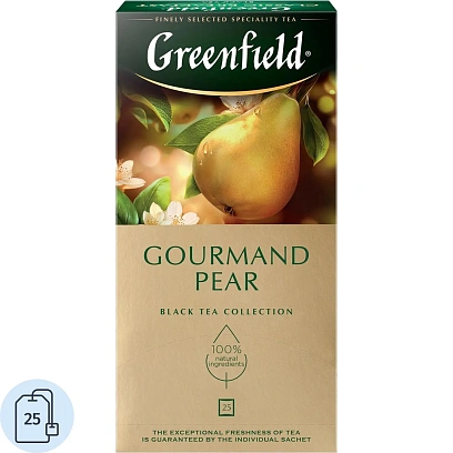 Чай Greenfield Gourmand pear черный ,25 пак/уп