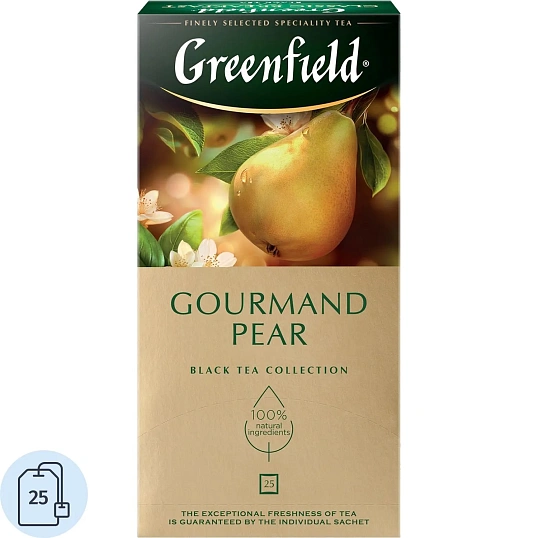Чай Greenfield Gourmand pear черный ,25 пак/уп