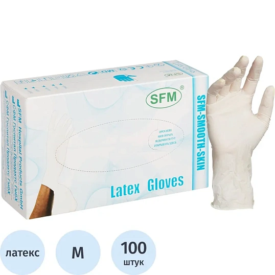 Перчатки латекс. нестер. с пудрой SFM (М) 50пар/уп