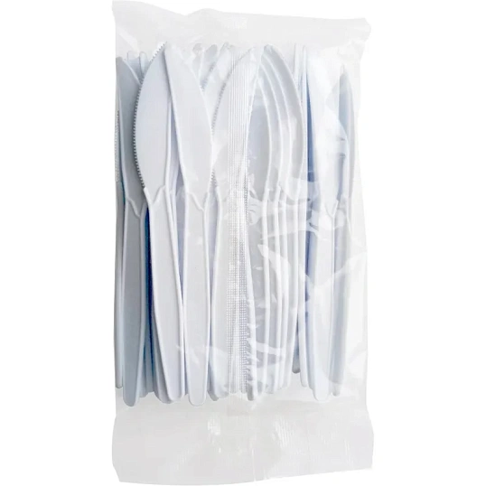 Нож одноразовый 163 мм, бел.,кукурузный крахмал, 50 шт/уп GREEN MYSTERY