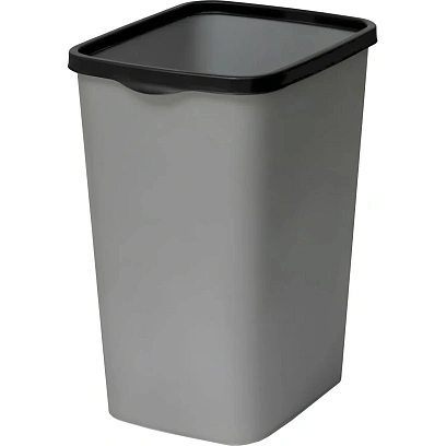 Ведро мусорное пластик с фиксатором Tandem 20л (сер.металлик/черный)_842258