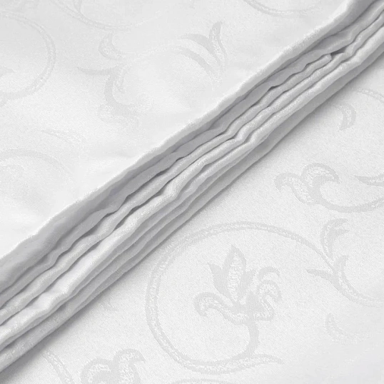 Скатерть Luscan Журавинка 145х180см (88%ПЭ, 12%хлопок) рис веточка, белый