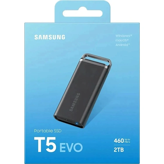 Портативный SSD Samsung External SSD T5 EVO,2000GB,Type-C,USB 3.2,Black