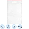 Пакет с замком (Zip Lock) с европодвесом 8 х 12 см, 60 мкм, 100 шт/уп