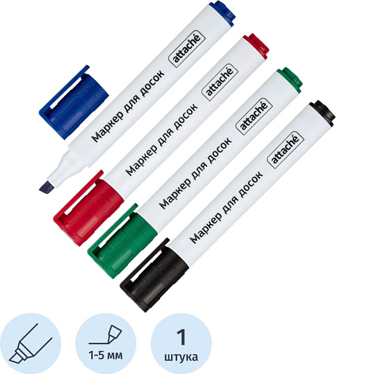 Набор маркеров для белых досок Attache Accent 4 цвета, со скош након, 1-5мм
