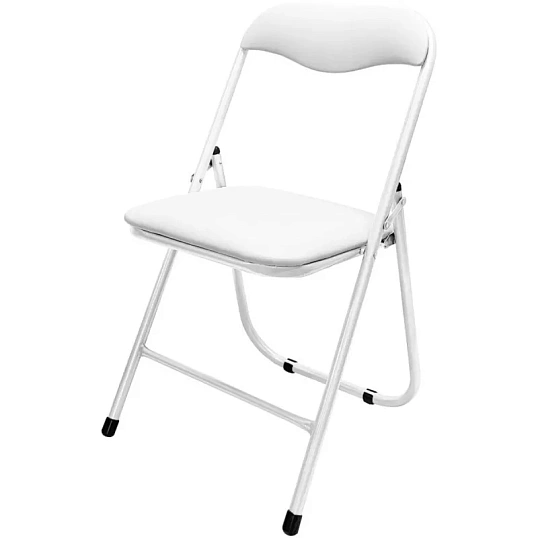 Стул складной каркас белый, кожзам белый РС 04