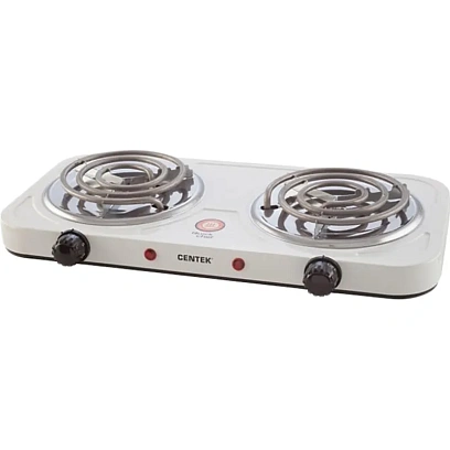 Плита электрическая Centek CT-1509 (белая) 2конфорки ТЭН 140мм, 2000Вт