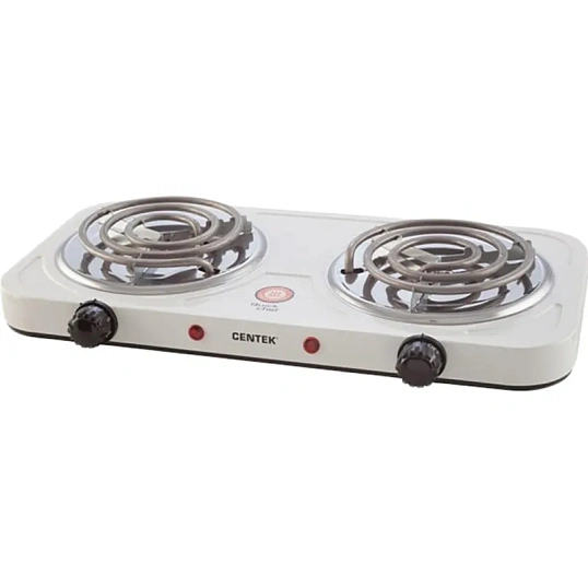 Плита электрическая Centek CT-1509 (белая) 2конфорки ТЭН 140мм, 2000Вт