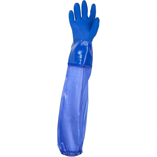 Перчатки ПВХ КЩС Gward Sandy Long PVC014 синие р.10,XL (6 пар/уп)