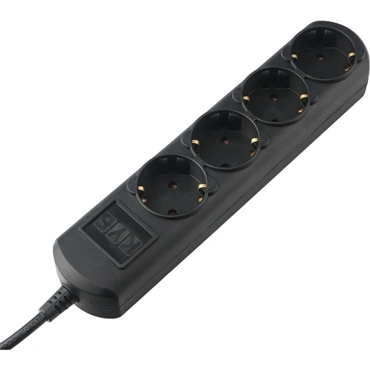 Удлинитель Power Cube 4р/5м без выкл 16А черн (PC-2B-5M)