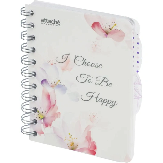 Бизнес-тетрадь А6,120л,кл,спир,пласт Attache Selection Flower Dreams 876753