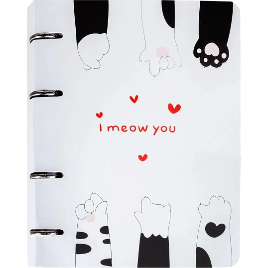 Тетрадь общая А5 120л клетка,кольца(смен.блок) Cats TSB5-120CT