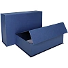 Набор подарочных коробок 2 в 1 на магните  ЛЕН 250x170x70 синий,Д10303П.282