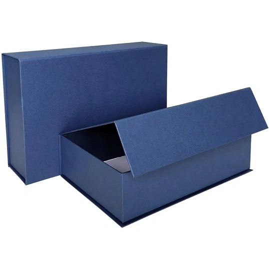 Набор подарочных коробок 2 в 1 на магните  ЛЕН 250x170x70 синий,Д10303П.282