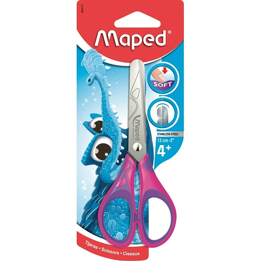 Ножницы Maped ESSENTIALS SOFT 130мм,прорезин.симметрич.ручки,ассорти,464410