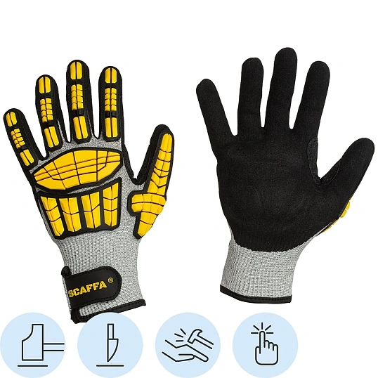 Перчатки защитные от ударов и порезов SCAFFA Ударник DY1350AC-H6 р.10