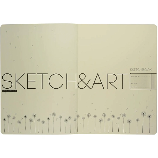 Скетчбук S&A ZEFIR 179х250 80л БЕЖ 100г книж.перепл.мягк.мятный 1-507/06