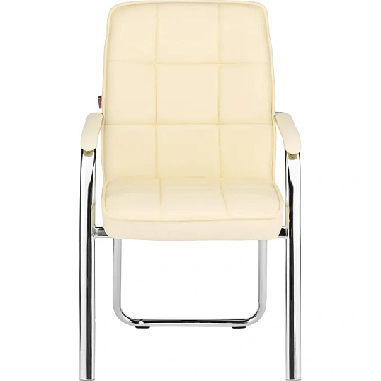 Конференц-кресло BN_TQ_Echair-810 VPU-1 кожзам бежевый, хром