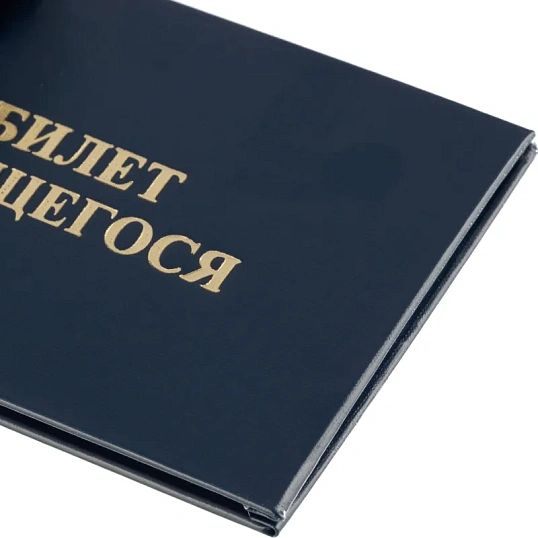 Бланк Билет учащегося 9,5см х 6,5см, твердая обложка, бумвинил, синий