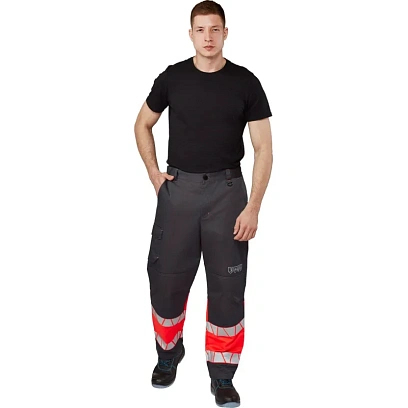 Брюки летние мужские Равелин красн./графит (р.64-66) 170-176