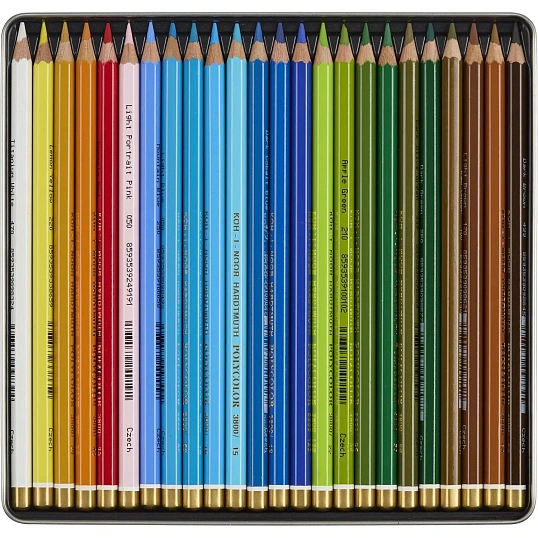 Карандаши цветные худож POLYCOLOR Пейзаж 24цв/наб мет.кор. 3824024015PL