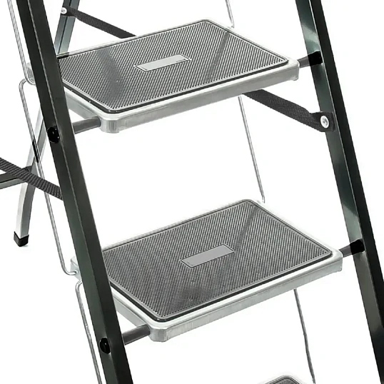 Стремянка  Jet Black 4 шир.ступ. с ковриком, сталь, Zalger, арт. 9920-4