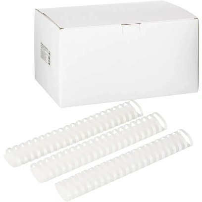 Пружины для переплета пластиковые 21 кольцо, 45 мм, (белые), 50 шт./уп
