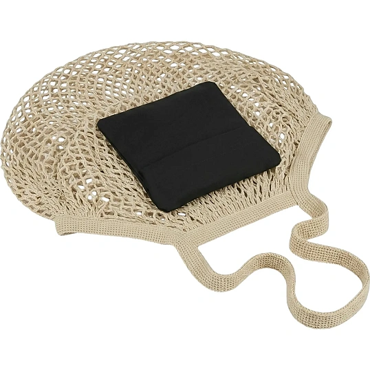 Сумка для покупок авоська Сетка для шопинга Mesh, натуральный/черный/937309