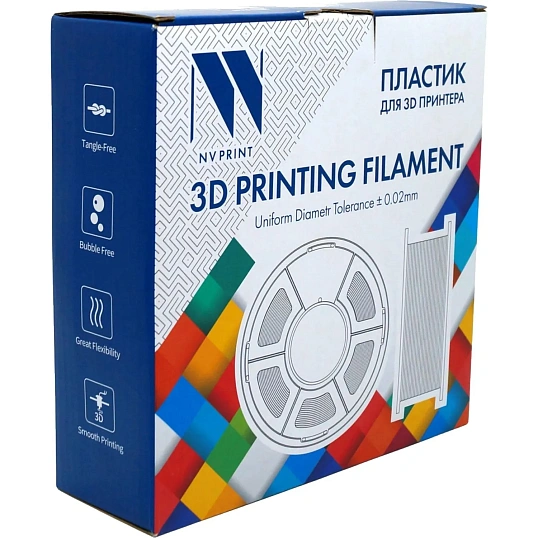 Пластик NV PRINT PLA Black Черный для 3D печати диам.1.75мм 1кг