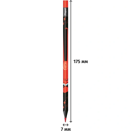 Карандаши цветные Maped BLACK MONSTER трехгранные,пластик,12цв/наб,862612