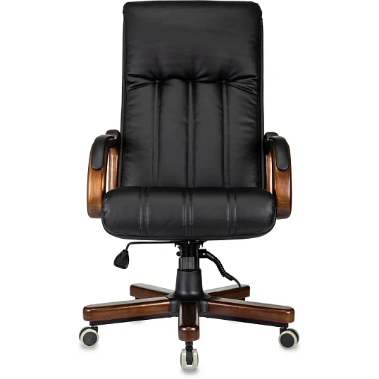 Кресло VB_ Бюрократ T-9932Walnut черный эко.кожа крестов. металл/дерево