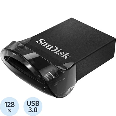 Флеш-память SanDisk Ultra Fit, 128Gb, USB 3.1 G1, чер, SDCZ430-128G-G46