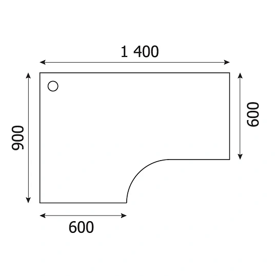 Стол Easy Business левый (438,259) темный дуб/серый (560/570) Ш1400