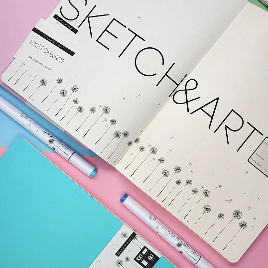 Скетчбук S&A ZEFIR 179х250 80л БЕЖ 100г книж.перепл.мягк.мятный 1-507/06