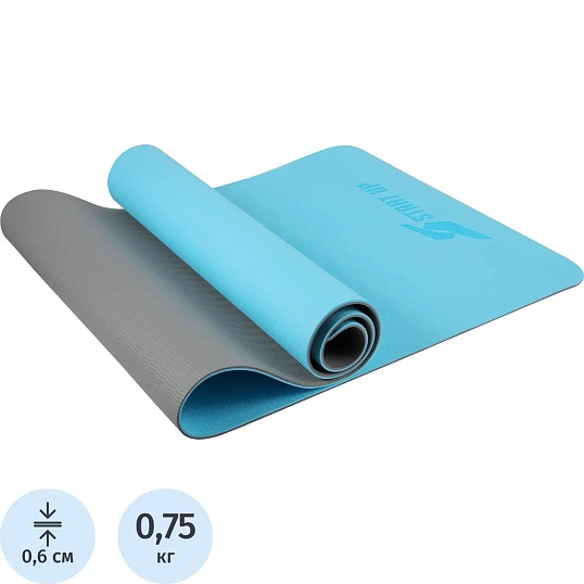 Коврик для фитнеса и йоги Start Up Blue/Gray р183х61х0,6см, 371126