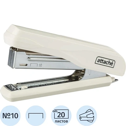 Степлер Attache PSW1020 (№10) до 20 лист., пластик/металл, белый